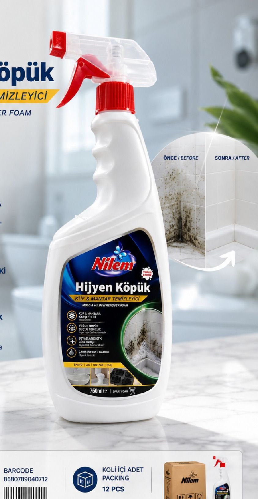 Nilem Hijyen Köpük Küf ve Mantar Temizleyici